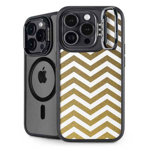 Gold Chevron iPhone 15 Pro Kickstand Case